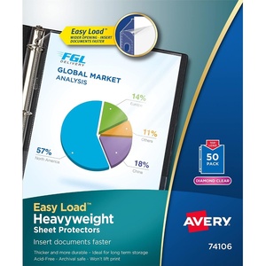 Avery Diamond Clear Heavyweight Sheet Protectors, Easy Load, 200 Document Protectors (74400)(50 Pack)