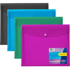 Avery Document Holder Envelope, Holds 450 Letter/A4-Size Sheets, 4-Color 4-Pack (73556)(0)