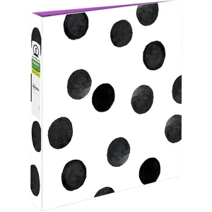 Avery Durable View 3 Ring Binder, 1 Inch Round Rings, Black and White Dots, 1 Fashion Binder (26744)(Pack of 6)