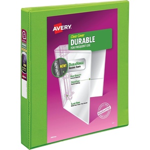 Avery Durable View 3 Ring Binder, 1″ Slant Rings, 250-Sheet Capacity, 1.4 Inch Wide Spine, Great for Home, School Supplies, Office, or Organization Needs, 1 Green Binder (17832)(1″)