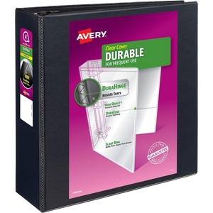 Avery Durable View 3 Ring Binder, 4″ EZD Ring, Holds 8.5″ x 11″ Paper, 2 Black Binders (09860)