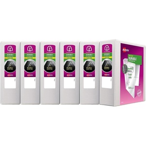 Avery Durable View 3 Ring Binders, 3″ EZD Rings, 6 White Binders (09701)(6 Pack)