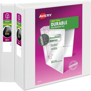 Avery Durable View 3 Ring Binders, 4 Inch Round Ring EZD, 780 Sheet Capacity, White, 4.5″ Wide Spine, Holds 8-1/2″ x 11″ Paper, Great for Organizing Reports & Projects (2-Pack of 09801)(3″)