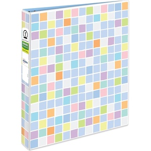 Avery Fashion Durable View 3 Ring Binder, 1″ Round Rings, 175-Sheet Capacity, 1.4 Inch Wide Spine, Customizable Clear Cover and Spine, Pixel Puzzle Design (26737)(Pixel Puzzle)