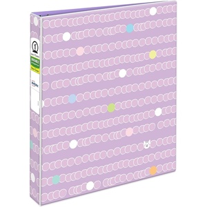 Avery Fashion Durable View 3 Ring Binder, 1″ Round Rings, 175-Sheet Capacity, 1.4 Inch Wide Spine, Customizable Clear Cover and Spine, Pixel Puzzle Design (26737)(Purrrfectly Purple)