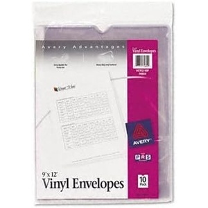 Avery File Envelopes, 9″ x 12″ Travel Document Organizer, Holds up to Sheets, 10 Clear Vinyl Envelopes (74804)(6)