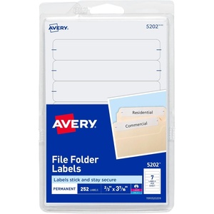 Avery File Folder Labels on 4″ x 6″ Sheets, Easy Peel, White, Print & Handwrite, 2/3″ x 3-7/16″, 252 Labels (5202)(252 labels)