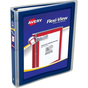 Avery Flexi-View 3 Ring Binder, 1 Inch Round Rings, 1 Navy Blue Binder (17685)(1″ (Pack of 12))
