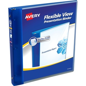 Avery Flexible View 3 Ring Binder, 1/2 Inch Round Rings, 1 Blue Binder (17670)(1 Pack)
