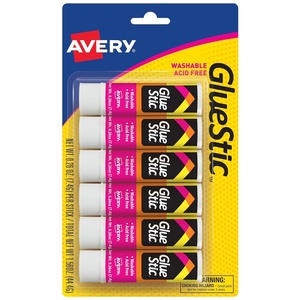 Avery Glue Stick White, Washable, 0.26 Oz. Permanent Glue Stic, 12pk (00166)(6 sticks)
