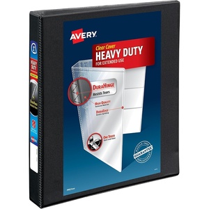 Avery Heavy Duty View 3 Ring Binder, 0.5″ One Touch Slant Ring, Holds 8.5″ x 11″ Paper, 4 Black Binders (79708)(1″)