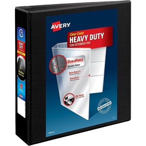Avery Heavy Duty View 3 Ring Binder, 0.5″ One Touch Slant Ring, Holds 8.5″ x 11″ Paper, 4 Black Binders (79708)(2″)