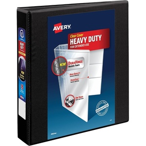 Avery Heavy-Duty 1.5 Inch Binders 3 Ring, View Binder, 1.5 Inch EZD Ring, Black, Sturdy (79695)(1.5″)