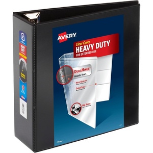 Avery Heavy-Duty 1.5 Inch Binders 3 Ring, View Binder, 1.5 Inch EZD Ring, Black, Sturdy (79695)(4″)