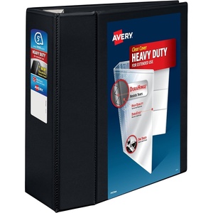 Avery Heavy-Duty 1.5 Inch Binders 3 Ring, View Binder, 1.5 Inch EZD Ring, Black, Sturdy (79695)(5″)