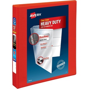 Avery Heavy-Duty View 3 Ring Binder, 1″ One Touch EZD Rings, 1 Red Binder (79170)(0)