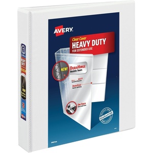 Avery Heavy-Duty View 3 Ring Binder, 1″ One Touch EZD Rings, 275-Sheet Capacity, 1.4 Inch Wide Spine, Great for Home, School Supplies, Office, or Organization Needs, 1 White Binder (79199)(1.5″)