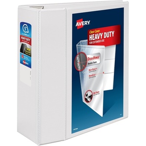 Avery Heavy-Duty View 3 Ring Binder, 1″ One Touch EZD Rings, 275-Sheet Capacity, 1.4 Inch Wide Spine, Great for Home, School Supplies, Office, or Organization Needs, 1 White Binder (79199)(5″)
