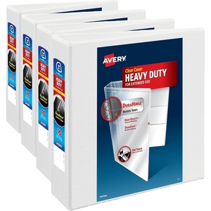 Avery Heavy-Duty View 3 Ring Binder, 1″ One Touch EZD Rings, 275-Sheet Capacity, 1.4 Inch Wide Spine, Great for Home, School Supplies, Office, or Organization Needs, 1 White Binder (79199)(3″ (Pack of 4))