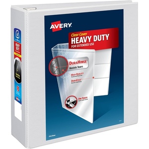 Avery Heavy-Duty View 3 Ring Binder, 1″ One Touch EZD Rings, 275-Sheet Capacity, 1.4 Inch Wide Spine, Great for Home, School Supplies, Office, or Organization Needs, 1 White Binder (79199)(4″)