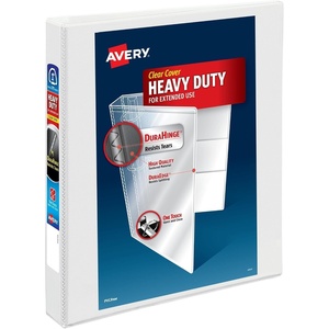 Avery Heavy-Duty View 3 Ring Binder, 1″ One Touch EZD Rings, 275-Sheet Capacity, 1.4 Inch Wide Spine, Great for Home, School Supplies, Office, or Organization Needs, 1 White Binder (79199)(1″ (Pack of 12))