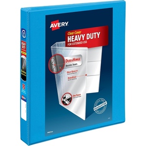 Avery Heavy-Duty View 3 Ring Binder, 1″ One Touch Slant Rings, Holds 8.5″ x 11″ Paper, 1 Light Blue Binder (05301)(Blue)
