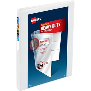 Avery Heavy-Duty View 3 Ring Binder, 3″ One Touch Slant Rings, White, Perfect Trading Card Binder (79793)(0.5″)