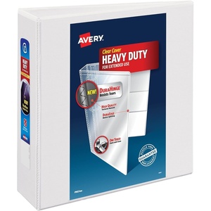 Avery Heavy-Duty View 3 Ring Binder, 3″ One Touch Slant Rings, White, Perfect Trading Card Binder (79793)(3″)