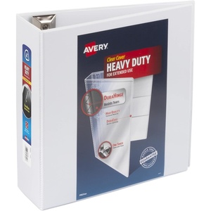 Avery Heavy-Duty View 3 Ring Binder, 3″ One Touch Slant Rings, White, Perfect Trading Card Binder (79793)(4″)