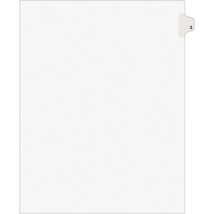 Avery Individual Legal Exhibit Dividers, Avery Style, 2, Side Tab, 8.5 x 11 inches, Pack of 25 (11912)(1 Set)