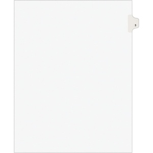 Avery Individual Legal Exhibit Dividers, Avery Style, 3, Side Tab, 8.5 x 11 inches, Pack of 25 (11913)(1 Set)