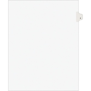 Avery Individual Legal Exhibit Dividers, Avery Style, 4, Side Tab, 8.5 x 11 inches, Pack of 25 (11914)