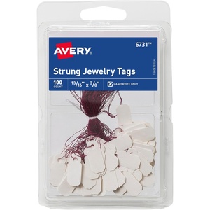 Avery Jewelry Tags, 0.8125 x 0.375 Inches, Pack of 100 (6731)(100 tags)