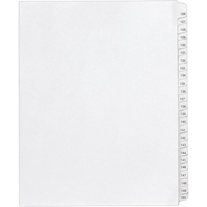 Avery Legal Dividers, Allstate Collated Sets, Letter Size, Side Tab, 126-150 Tab Set (01706)