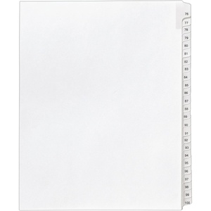 Avery Legal Dividers, Allstate Collated Sets, Letter Size, Side Tab, 76-100 Tab Set (01704)(Dividers)