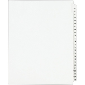 Avery Legal Dividers, Standard Collated Sets, 101-125 Tab Set (01334)(1 Count (Pack of 1))