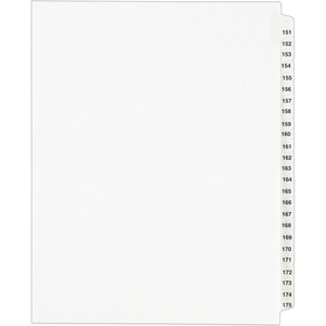 Avery Legal Dividers, Standard Collated Sets, 151-175 Tab Set (01336)