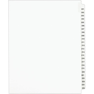 Avery Legal Dividers, Standard Collated Sets, Letter Size, Side Tabs, 201-225 Tab Set (01338)(1 Set)