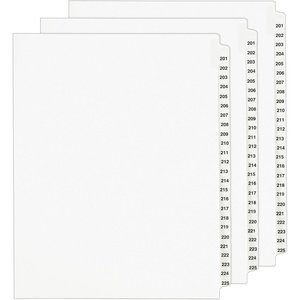 Avery Legal Dividers, Standard Collated Sets, Letter Size, Side Tabs, 201-225 Tab Set (01338)(3 Sets)