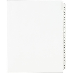 Avery Legal Dividers, Standard Collated Sets, Letter Size, Side Tabs, 76-100 Tab Set (01333)