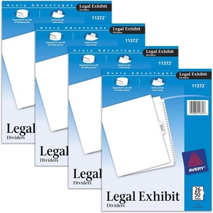 Avery Legal Exhibit Binder Dividers, Preprinted 26-50 and Table of Contents Side Tabs, Unpunched Letter Size, 1 Set Collated, 4 Sets per Pack (11372)