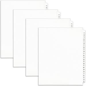Avery Legal Exhibit Binder Dividers, Preprinted 51-75 Side Tabs, Unpunched Letter Size, 1 Collated Set, 4 Sets per Pack (01332)(4 Sets)