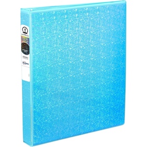 Avery Luxe Collection Durable Holographic 3 Ring Binder, Customizable View Cover, 1 Inch Round Rings, 1 Holographic Violet Binder (03226)(Aqua)