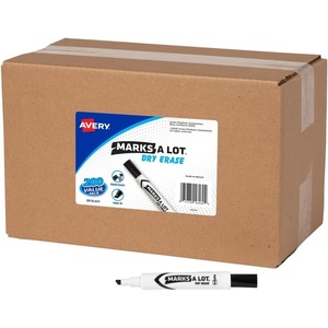 Avery Marks A Lot Value Pack Dry Erase Markers, White Board Markers with Chisel Tip, 36 Black (98207)(200 markers)