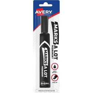Avery Marks-A-Lot Regular Desk-Style Size Chisel Tip, 12 Black Permanent Markers are perfect for signs and posters (07888)(Black)