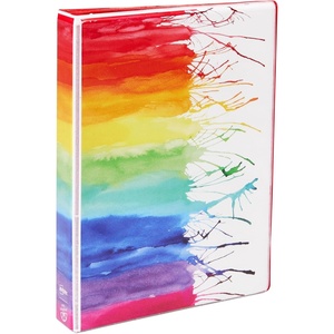 Avery Mini 3 Ring Binder, Holds 5.5″ x 8.5″ Paper, 1″ Round Rings, 175-Sheet Capacity, 1.4 Inch Wide Spine, Watercolor Rainbow Design, Great for Home, Office, School Supplies, and More (18713)