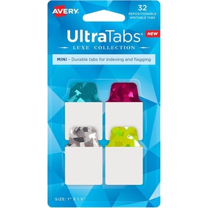 Avery Mini Ultra Tabs, 1″ x 1.5″, Holographic Jewel Tone Colors, 32 Repositionable Page Tabs (74146)