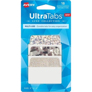 Avery Multiuse Ultra Tabs, 2″ x 1.5″, 2-Side Writable, Red/Blue/Green, 48 Repositionable Tabs (74757)(Holographic Iridescent)