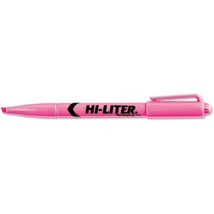 Avery Pen Style Highlighter, Chisel Point, Fluorescent Pink Ink (AVE23592)
