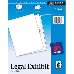 Avery Premium Collated Legal Exhibit Divider Set, Avery Style, 26-50 and Table of Contents, Side Tab, 8.5 x 11 Inches, 1 Set (11372)(Each (Pack of 12))